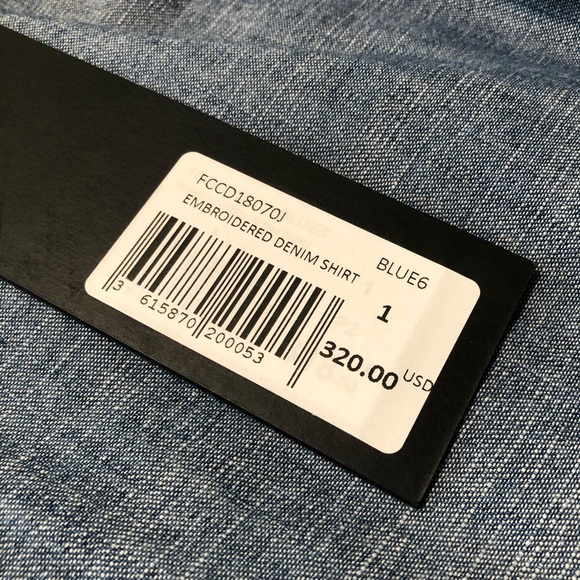 NWT The Kooples Embroidered Denim Shirt - Picture 7 of 8